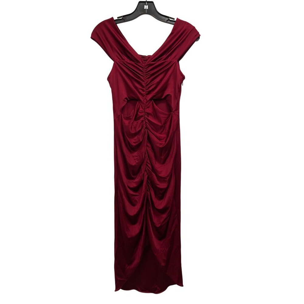 Cushnie Et Ochs $1495 Everly Off Shoulder Slinky Cutout Midi Dress Red Sz 8 NWT - Picture 5 of 10